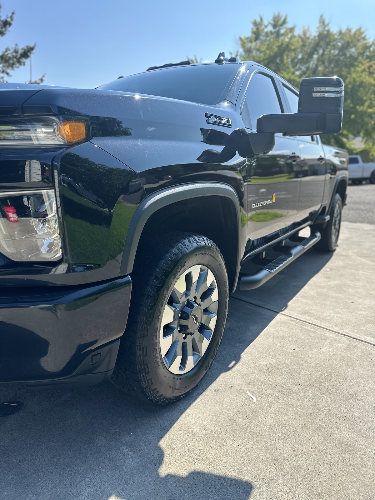 Black Chevy Silverado Z71 with a deep, glossy detailed finish